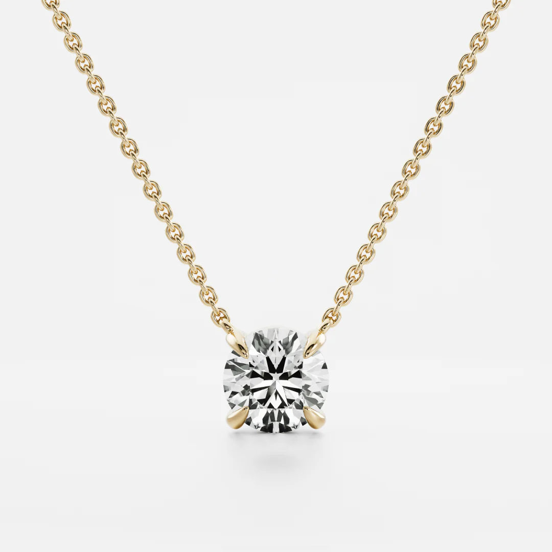 1.0CT Round Cut Lab Grown Diamond Pendant Necklace