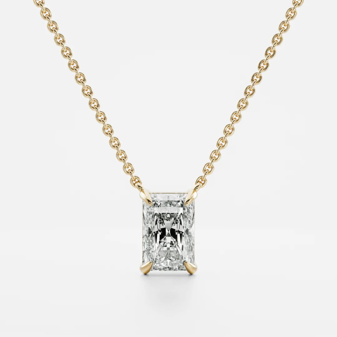 1.0CT Radiant Cut Lab Grown Diamond Pendant Necklace