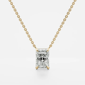 1.0CT Radiant Cut Lab Grown Diamond Pendant Necklace