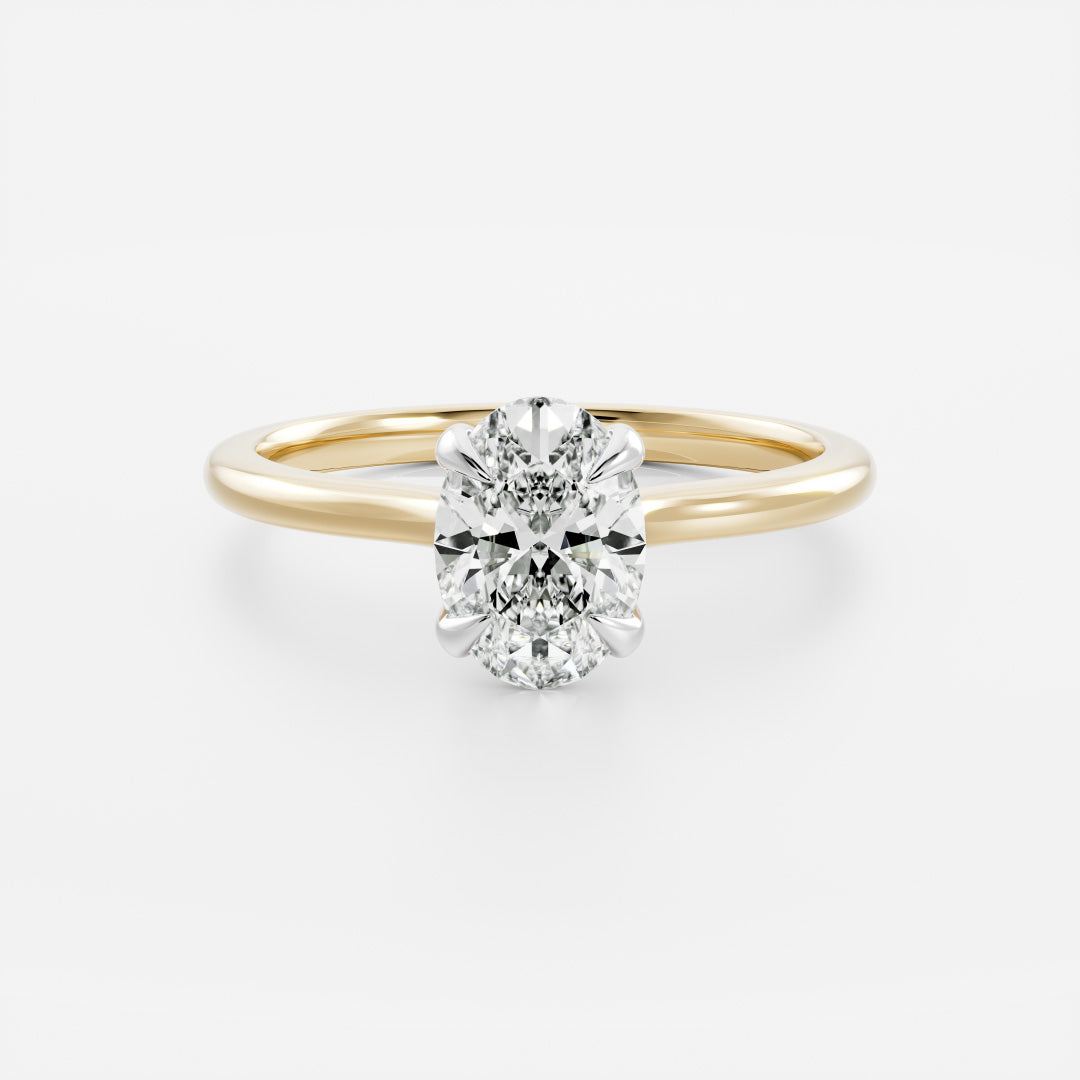 The Luise Ring® - Oval Cathedral Solitaire