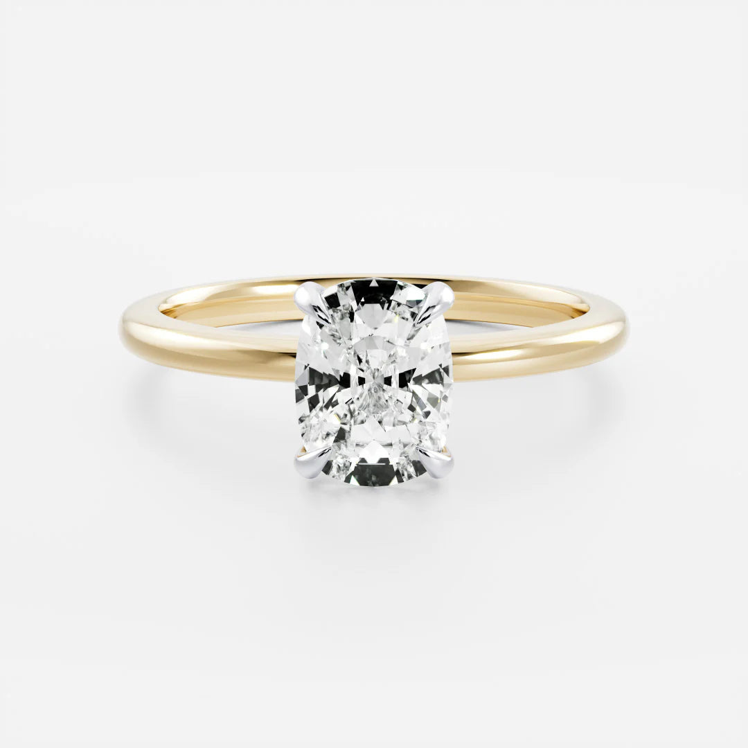 1.0CT Elongated Cushion Cut Lab Grown Diamond Solitaire Engagement Ring
