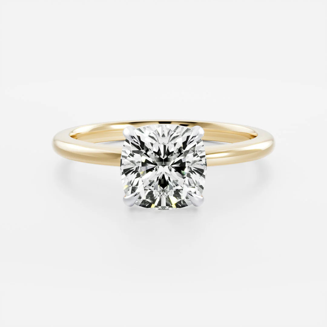 1.0CT Cushion Cut Lab Grown Diamond Solitaire Engagement Ring