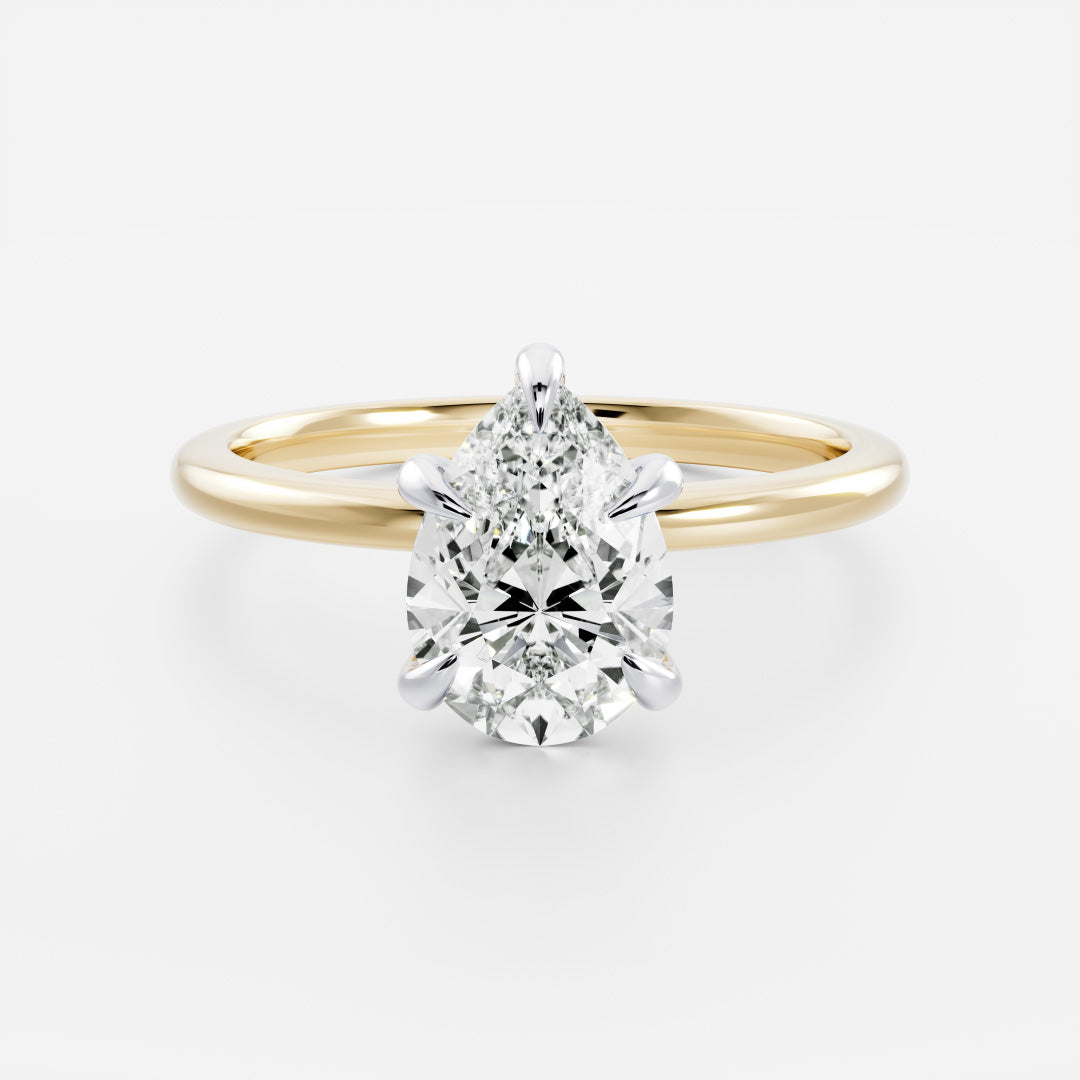 1.50CT Pear Cut Lab Grown Diamond Solitaire Engagement Ring