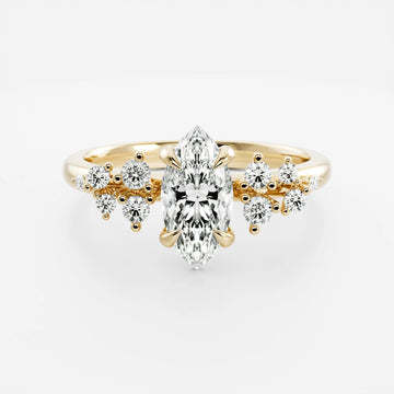 1.0CT Marquise Lab Grown Diamond Cluster Vintage Style Engagement Ring