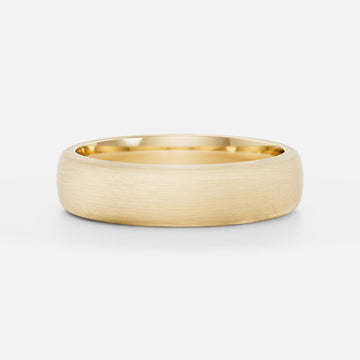 18K Solid Gold Brushed Finish Classic Men's Wedding Band