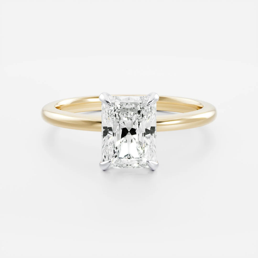2.50CT Radiant Cut Lab Grown Diamond Solitaire Engagement Ring