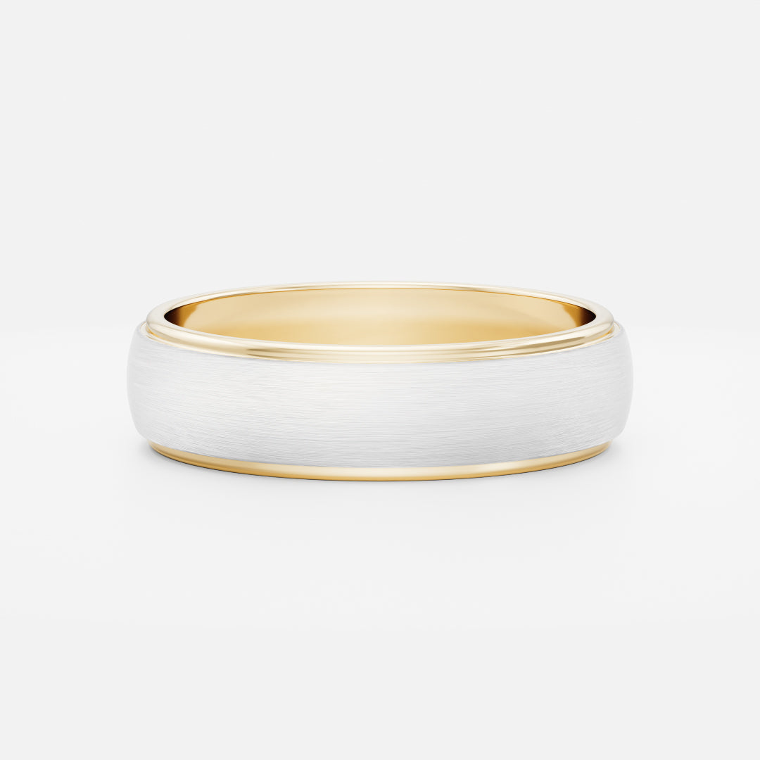 18K Solid Gold Brushed Finish Comfort Fit Men's Wedding Band