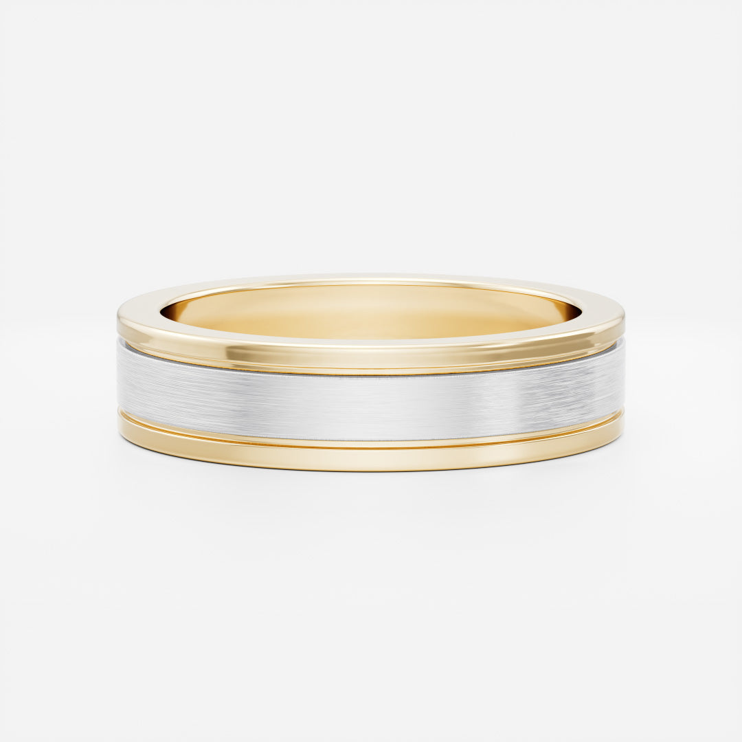 14K Solid Gold Comfort Fit Brushed Finish Men's Wedding Band