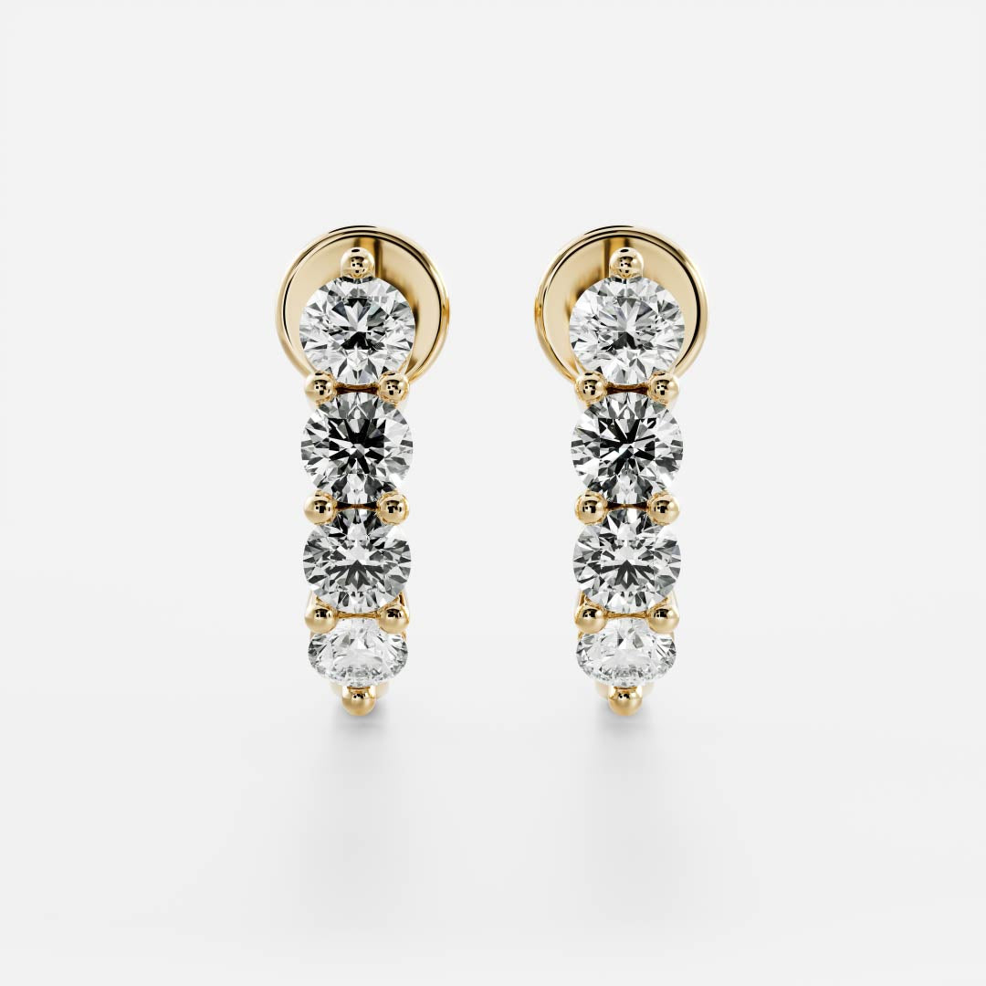 Round Lab Grown Diamond Hoop Earrings