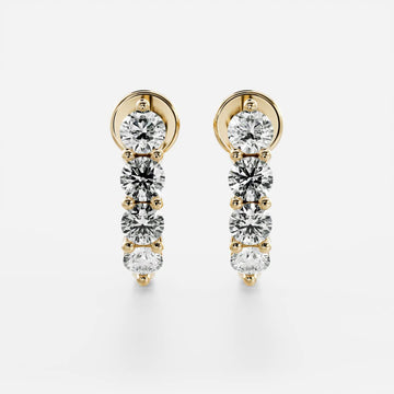 Round Lab Grown Diamond Hoop Earrings