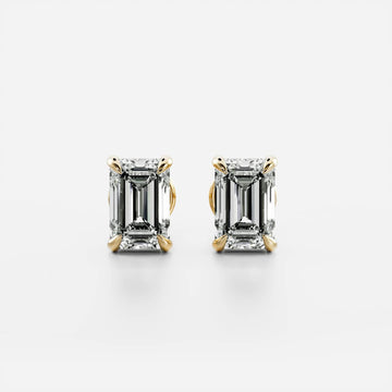 Emerald Cut Lab Grown Diamond Stud Earrings