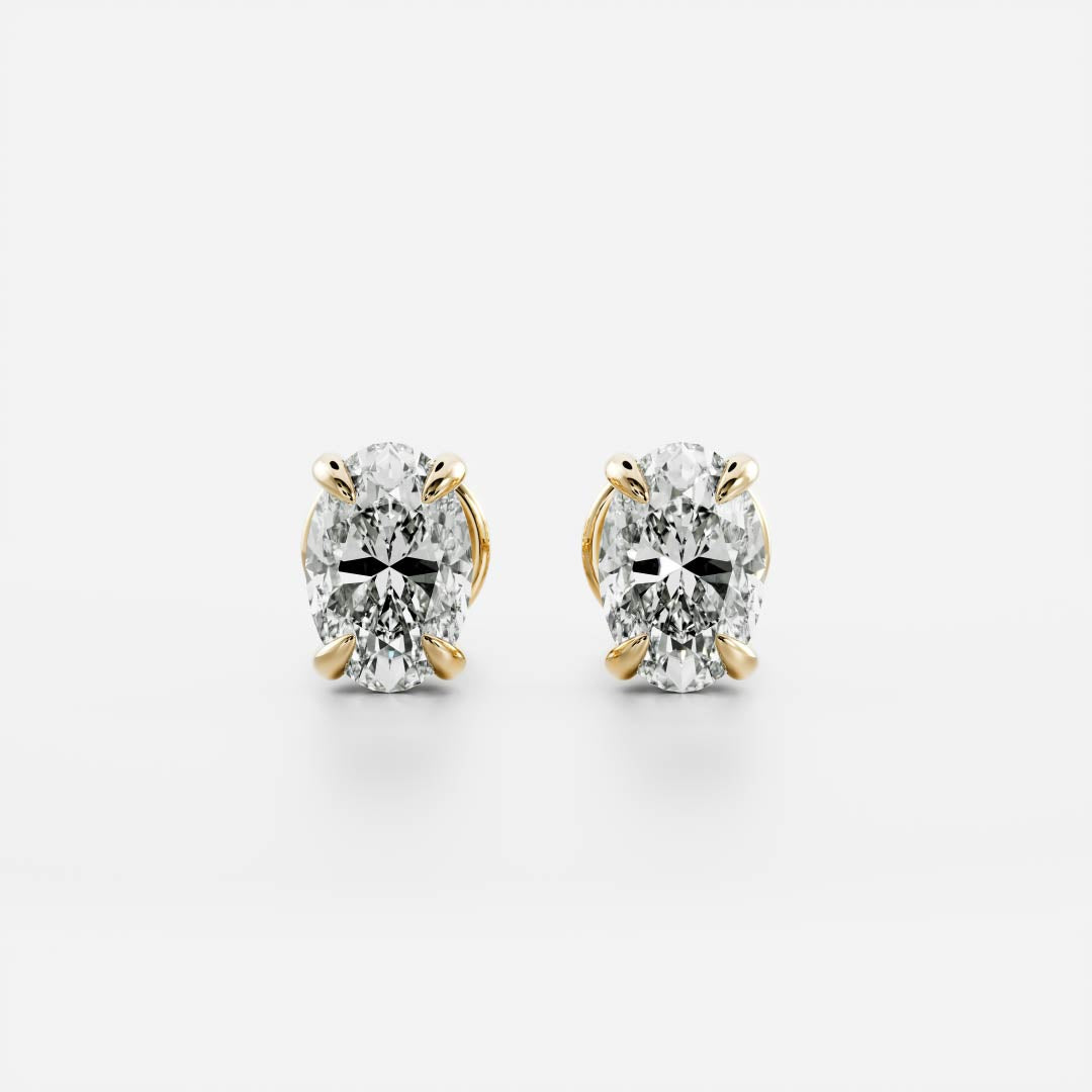 Oval Lab Grown Diamond Stud Earrings