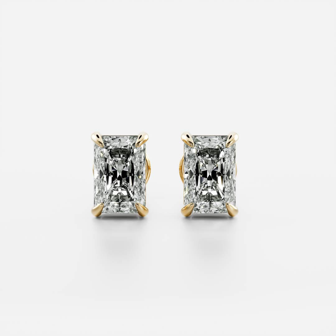 Radiant Lab Grown Diamond Stud Earrings