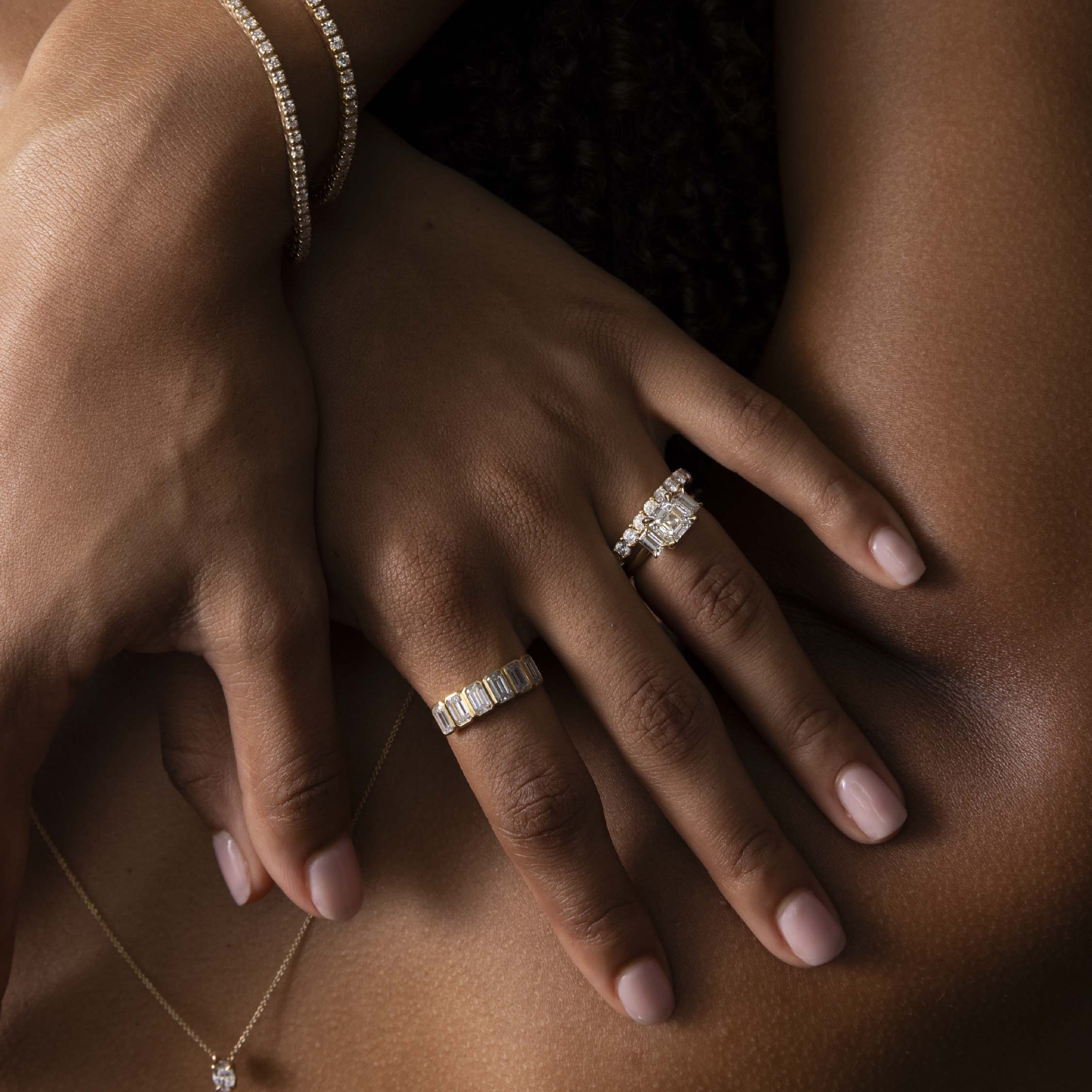 The Skylar Ring - Large Pavé Band