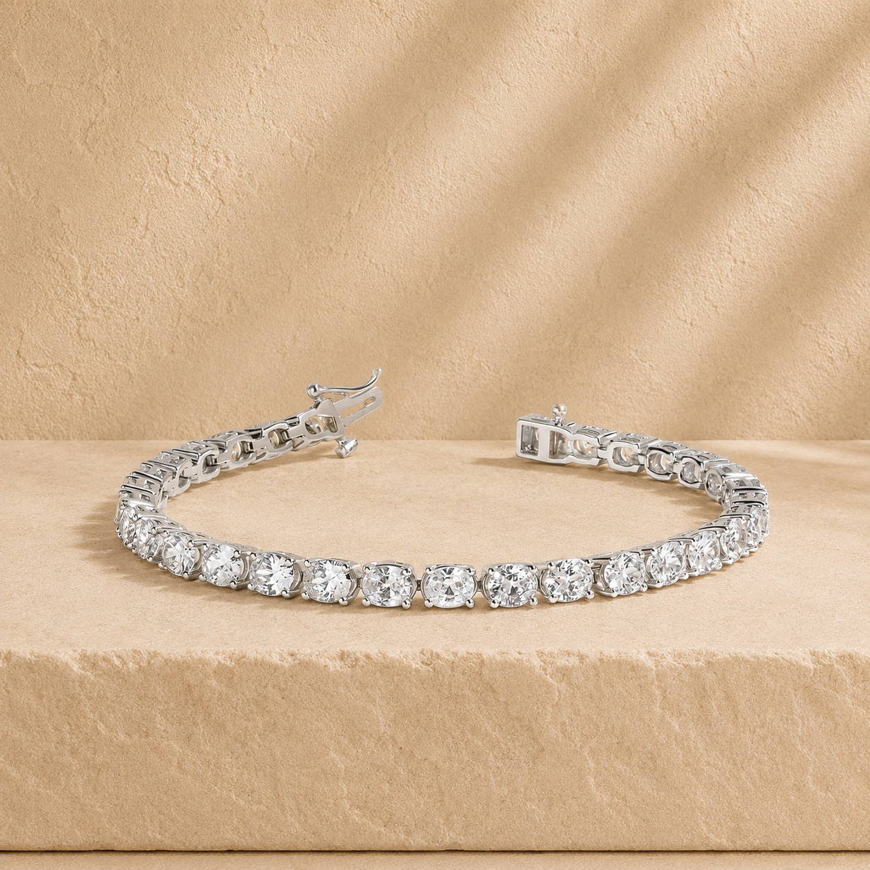 East West Oval Lab Grown Diamond Tennis Bracelet