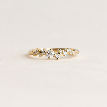 Round Lab Grown Diamond Cluster Wedding Band