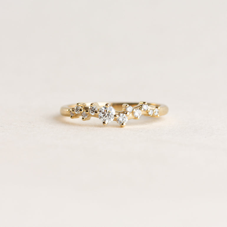 Round Lab Grown Diamond Cluster Wedding Band