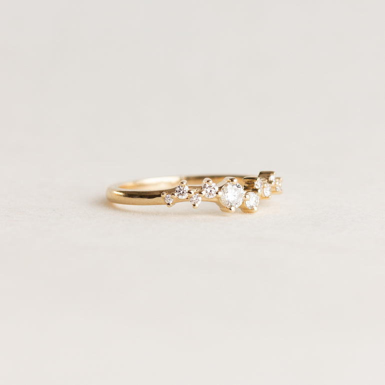 Round Lab Grown Diamond Cluster Wedding Band