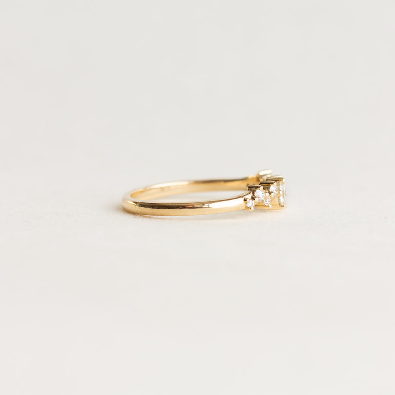 Round Lab Grown Diamond Cluster Wedding Band