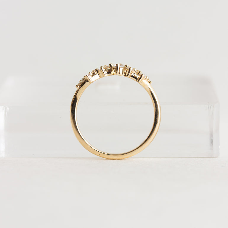 Round Lab Grown Diamond Cluster Wedding Band