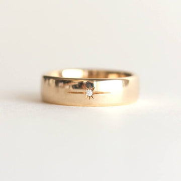 Flush Set Round Lab Grown Diamond Thick Cigar Band