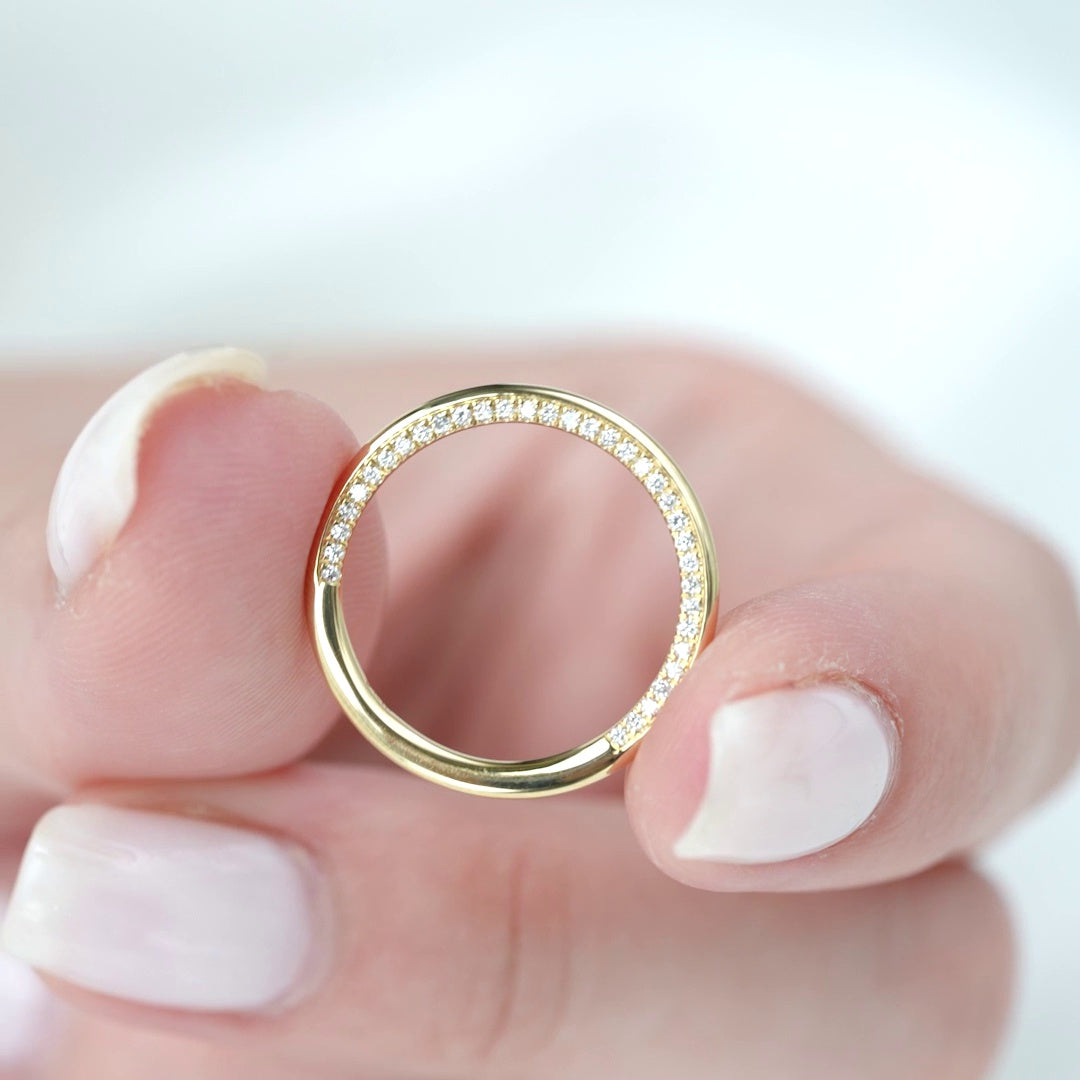 14k Solid Gold Round Lab Grown Diamond Simple Classic Wedding Band