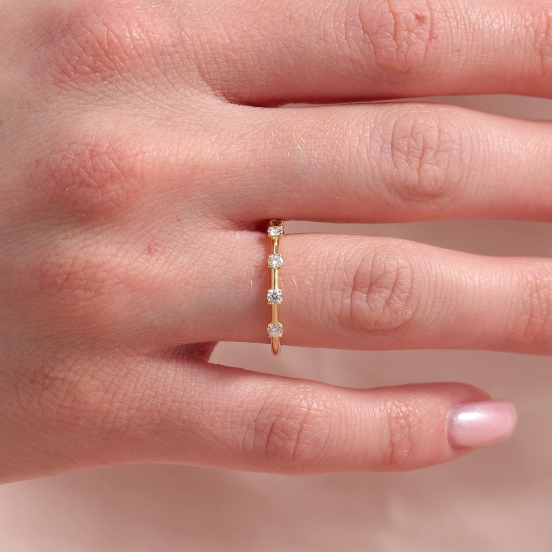 Round Lab Grown Diamond Petite Pave Wedding Band