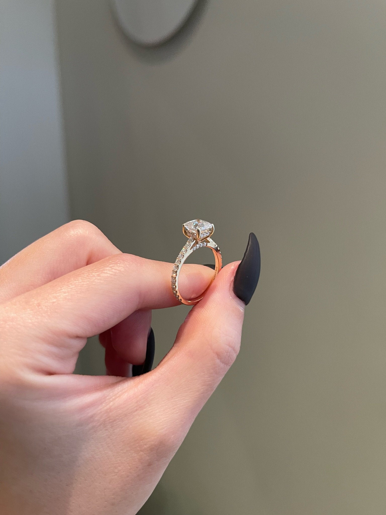 2.0CT Asscher Cut Lab Grown Diamond Hidden Halo Pave Engagement Ring