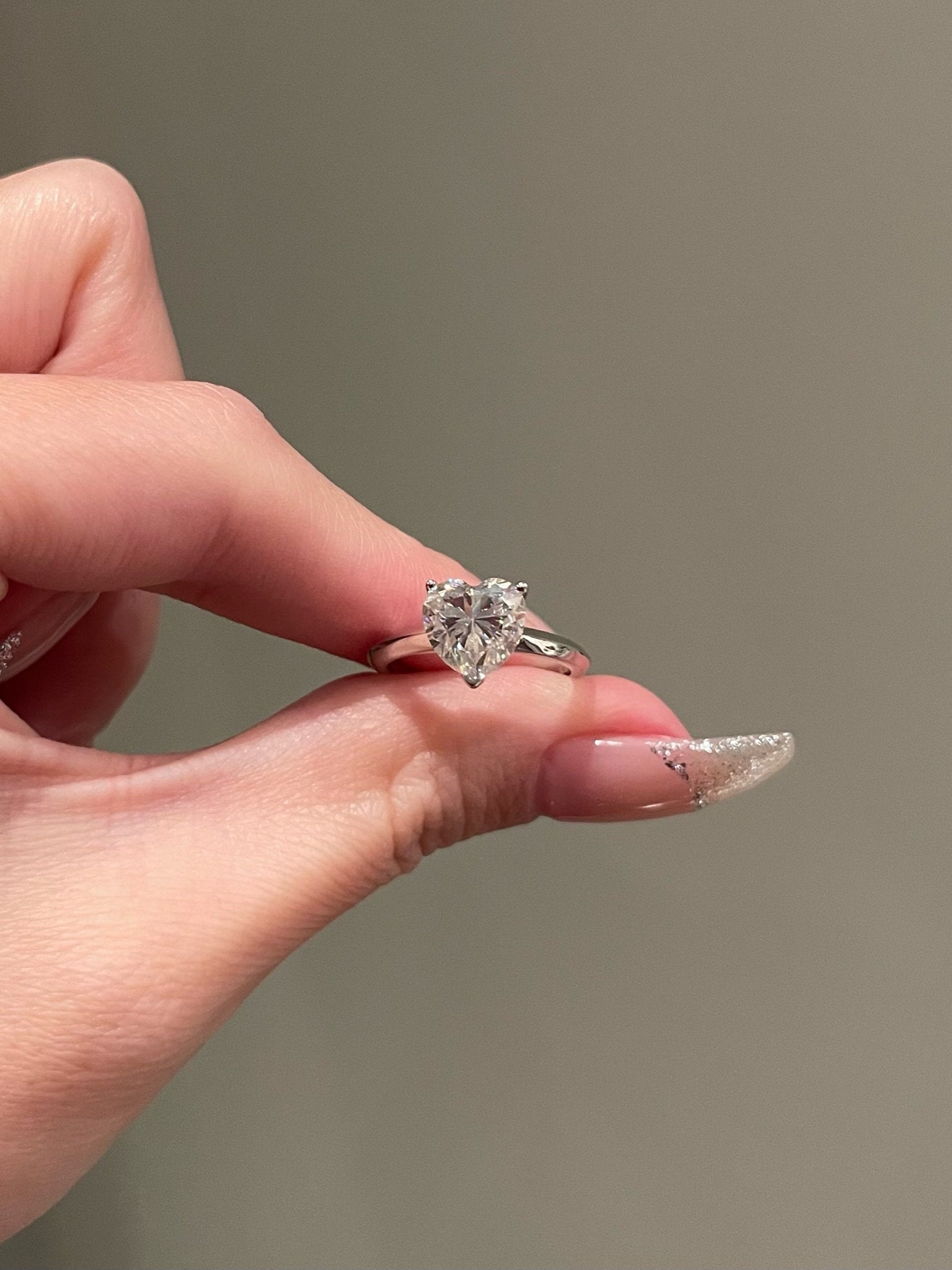2.0CT Heart Shape Lab Grown Diamond Solitaire Engagement Ring