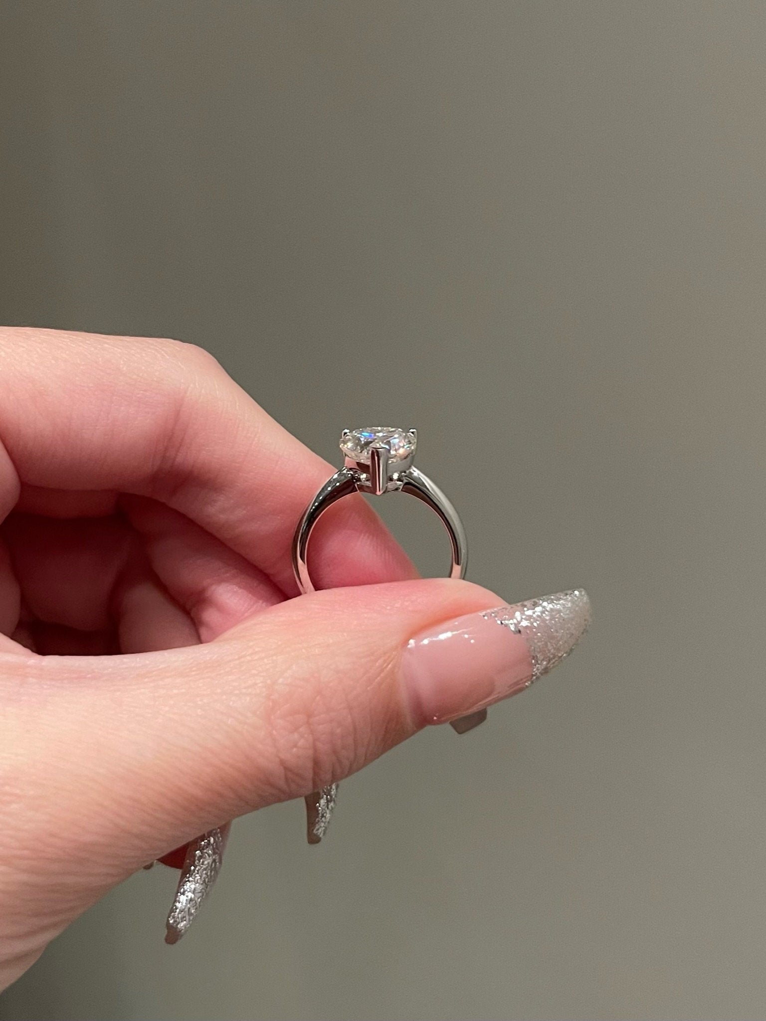 2.0CT Heart Shape Lab Grown Diamond Solitaire Engagement Ring