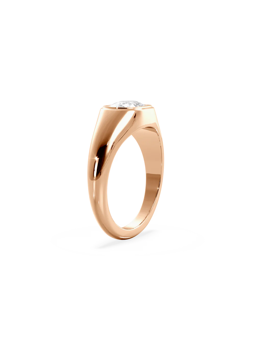 2.0CT Bezel Set East West Elongated Cushion Lab Grown Diamond Signet Ring
