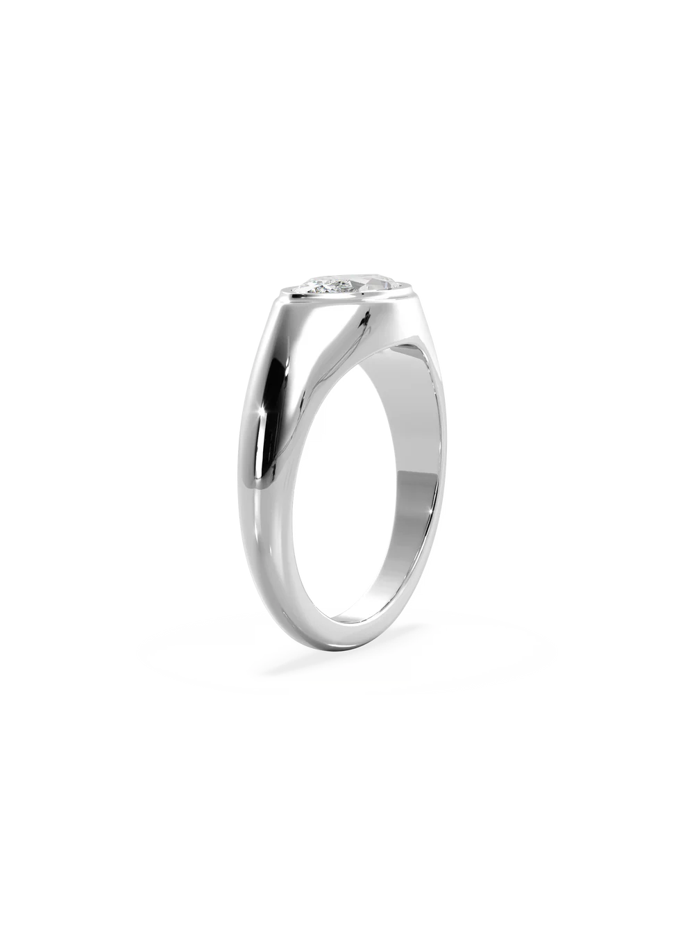 2.0CT Bezel Set East West Marquise Lab Grown Diamond Signet Ring