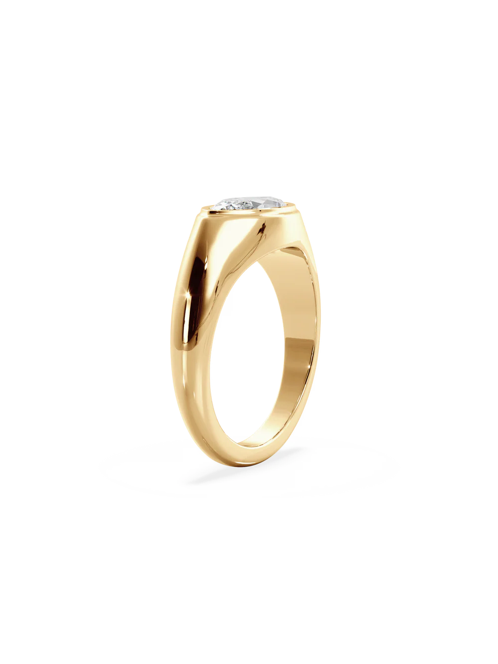 2.0CT Bezel Set East West Marquise Lab Grown Diamond Signet Ring