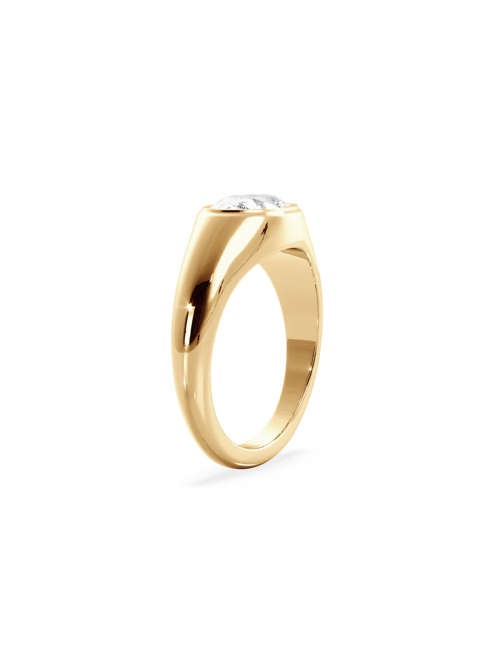 2.0CT Bezel Set East West Oval Lab Grown Diamond Signet Ring