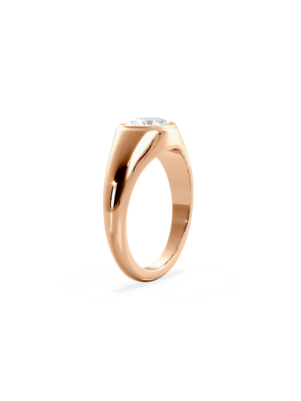 2.0CT Bezel Set East West Pear Lab Grown Diamond Signet Ring