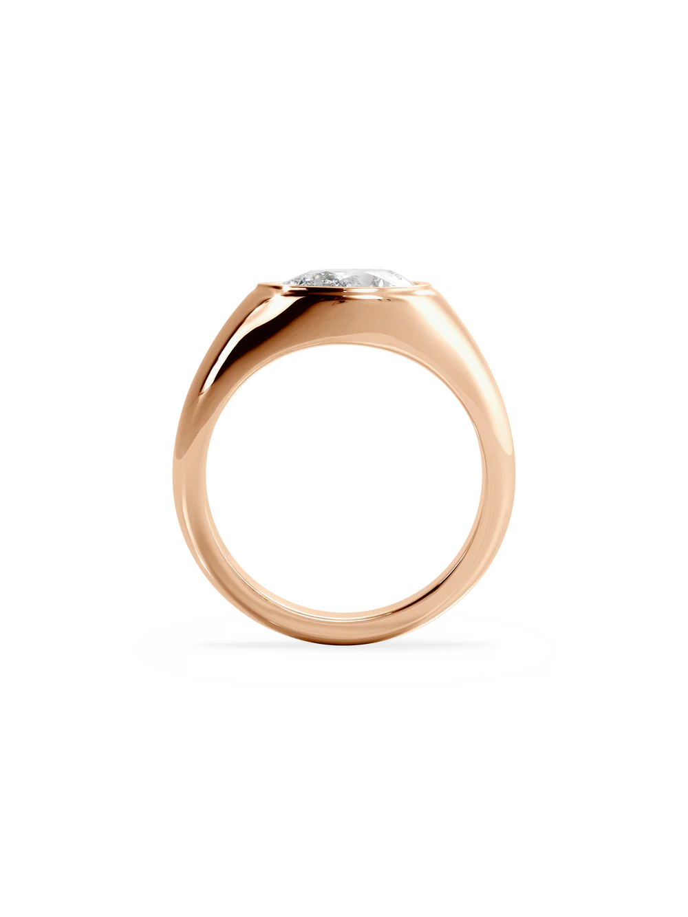 2.0CT Bezel Set East West Pear Lab Grown Diamond Signet Ring