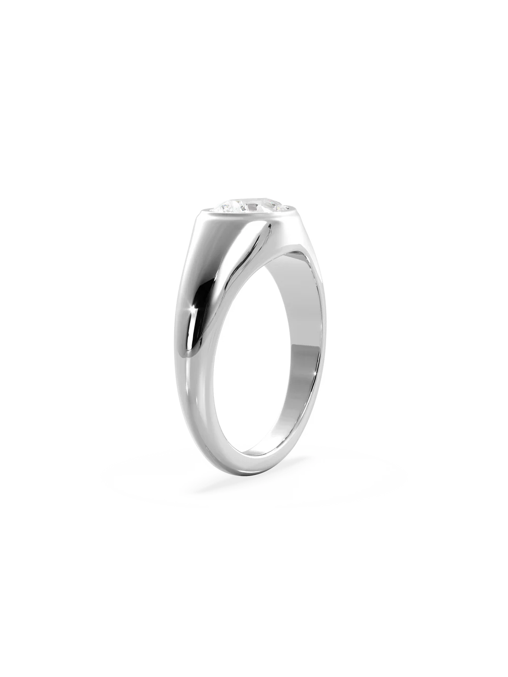2.0CT Bezel Set East West Pear Lab Grown Diamond Signet Ring