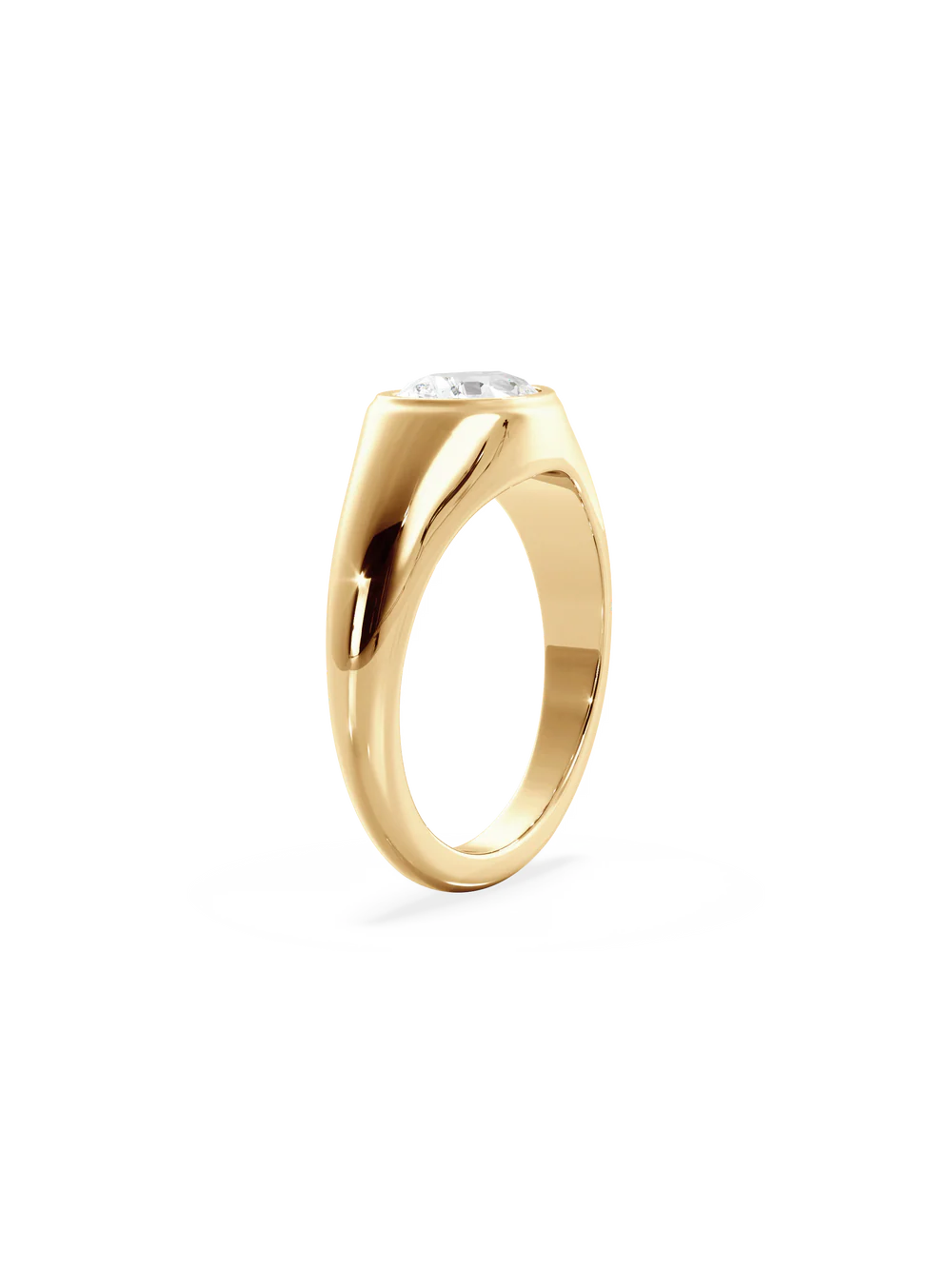 2.0CT Bezel Set East West Pear Lab Grown Diamond Signet Ring