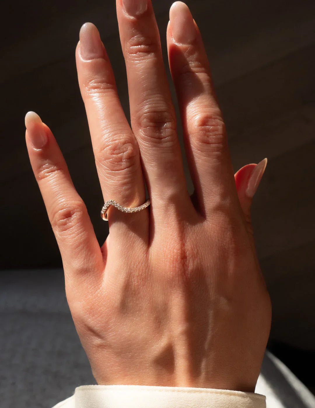 1.0CT Pear Lab Grown Diamond By Pass Unique Ring With Band