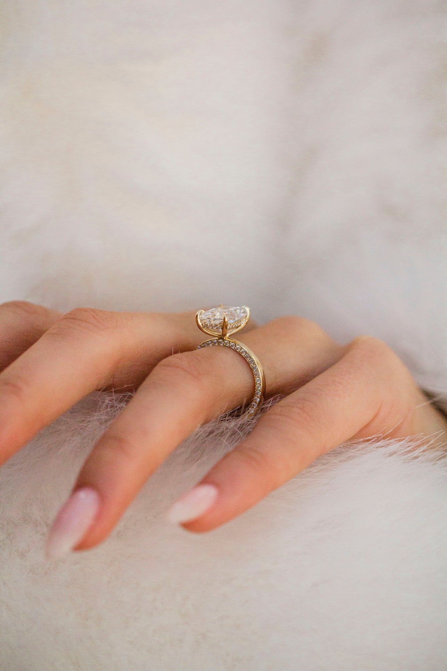 2.0CT-4.0CT Radiant Lab Grown Diamond Hidden Halo Engagement Ring