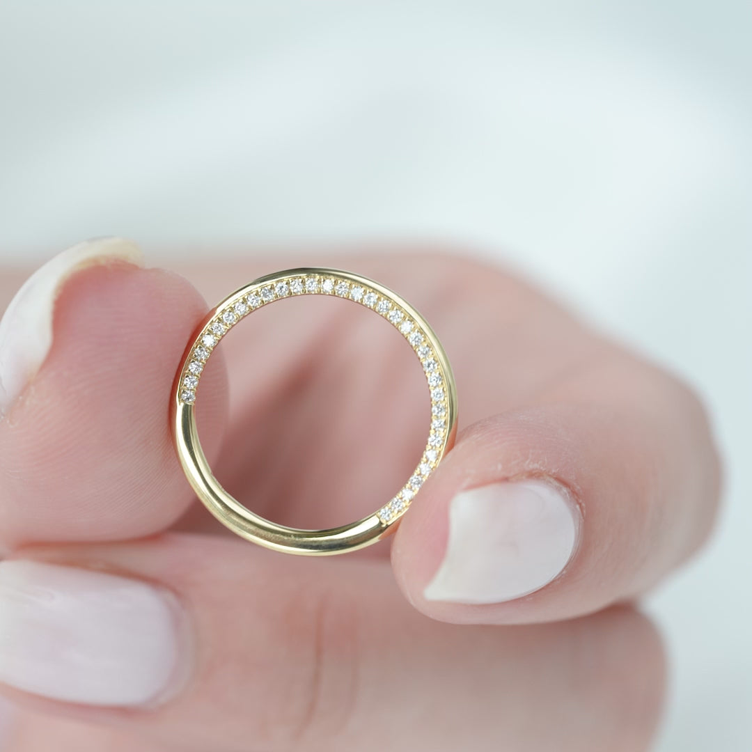 14k Solid Gold Round Lab Grown Diamond Simple Classic Wedding Band