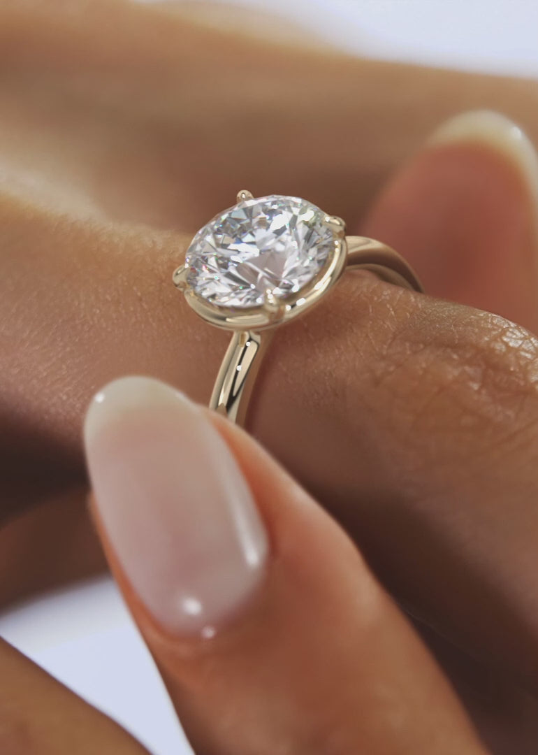 2.0CT Bezel Set Round Cut Lab Grown Diamond Solitaire Engagement Ring
