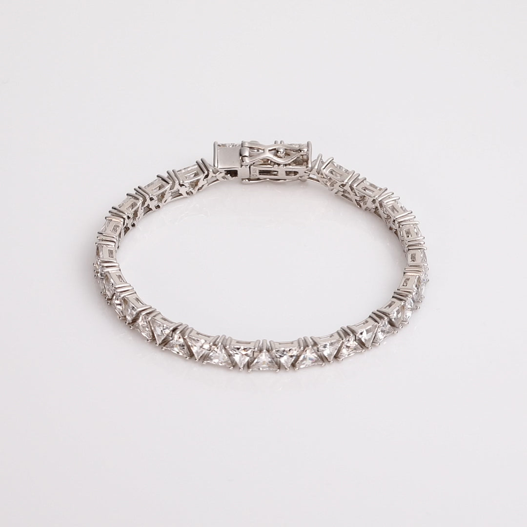 Trillion Cut Lab Grown Diamond Tennis Bracelet