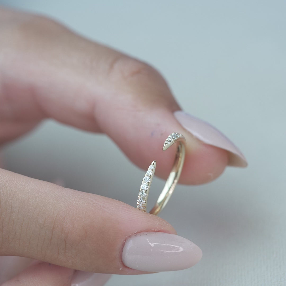 Round Lab Grown Diamond Open Cuff Wedding Band