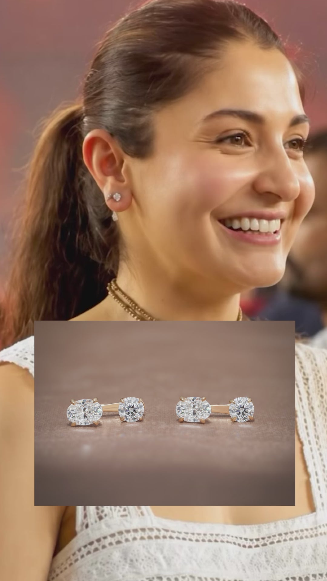 Round & Oval Lab Grown Diamond Front Back Drop Jacket Earrings