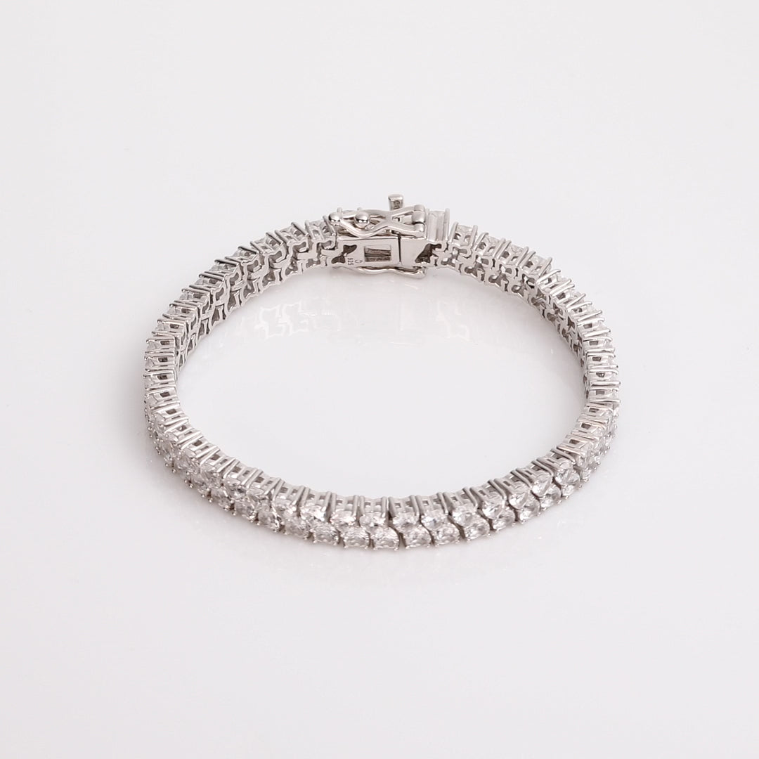 Heart Shape Two Row Lab Grown Diamond Tennis Bracelet