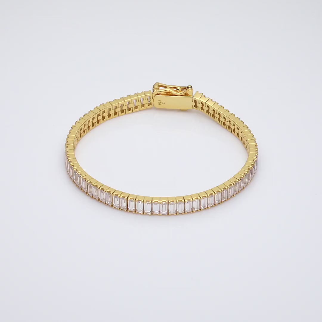 Baguette Lab Grown Diamond Tennis Bracelet