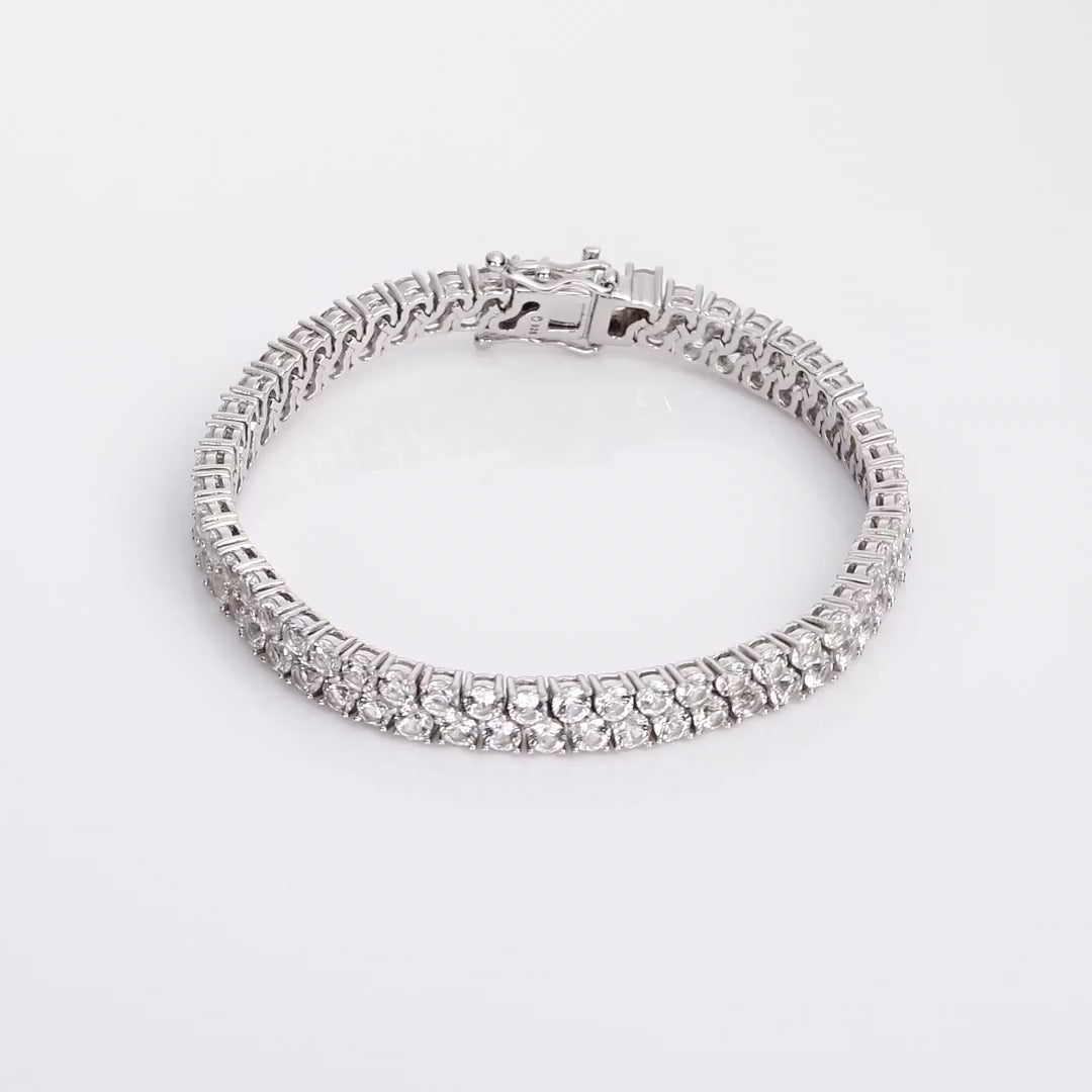 Round Lab Grown Double Row Tennis Bracelet