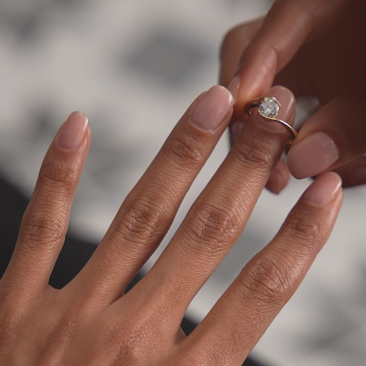 1.0CT Round Lab Grown Diamond Bypass Engagement Ring