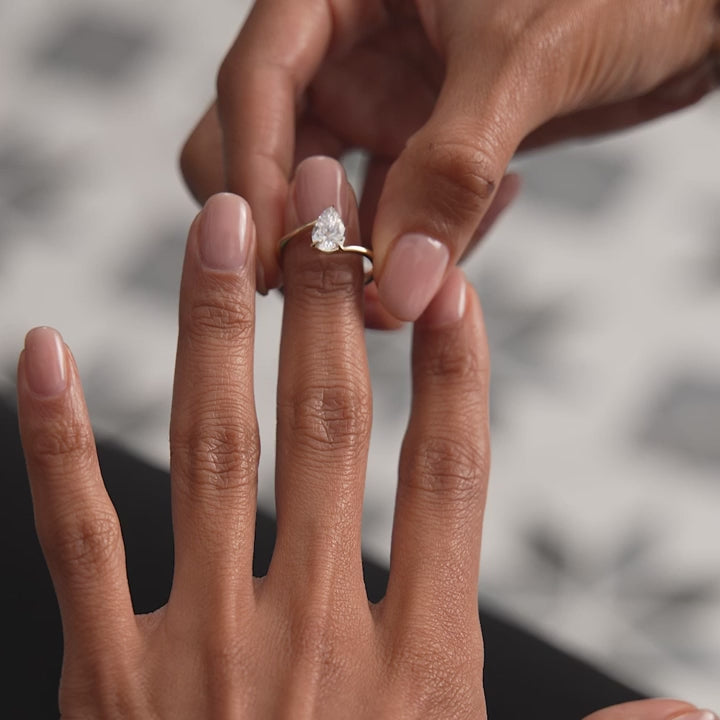 1.0CT Pear Lab Grown Diamond Bypass Engagement Ring